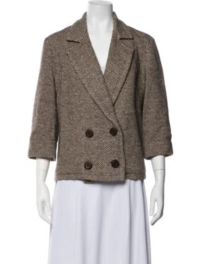 Pre-owned Pendleton Virgin Wool Tweed Pattern Blazer In Brown