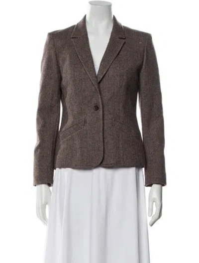 Pre-owned Pendleton Virgin Wool Tweed Pattern Blazer In Brown