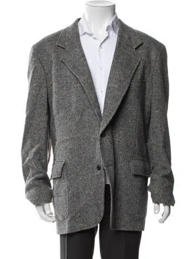 Pre-owned Pendleton Virgin Wool Tweed Pattern Blazer In Grey