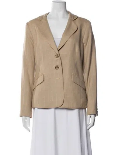 Pre-owned Pendleton Virgin Wool Tweed Pattern Blazer In Neutral