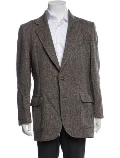 Pre-owned Pendleton Virgin Wool Tweed Pattern Blazer In Neutrals
