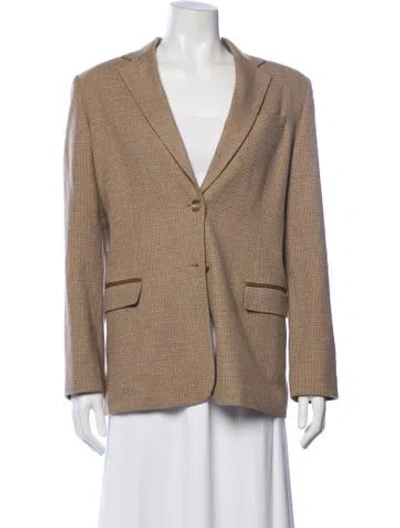 Pre-owned Pendleton Virgin Wool Tweed Pattern Blazer In Neutrals