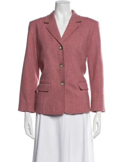 Pre-owned Pendleton Virgin Wool Tweed Pattern Blazer In Pink