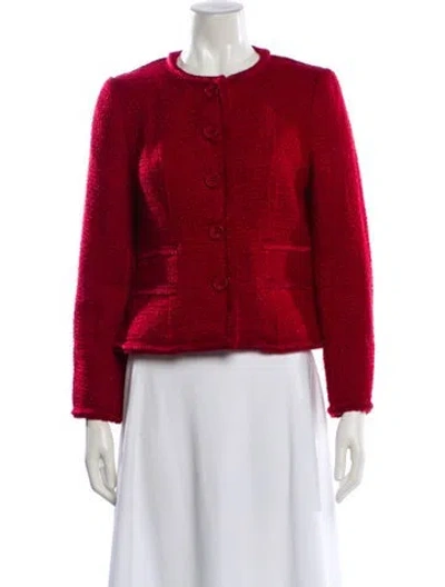 Pre-owned Pendleton Virgin Wool Tweed Pattern Evening Jacket In Red