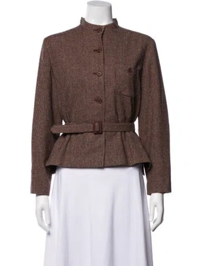 Pre-owned Pendleton Virgin Wool Tweed Pattern Jacket In Brown
