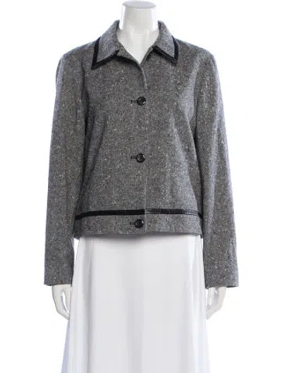 Pre-owned Pendleton Virgin Wool Tweed Pattern Jacket In Gray