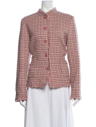 Pre-owned Pendleton Virgin Wool Tweed Pattern Jacket In Pink