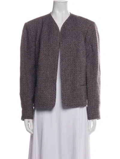 Pre-owned Pendleton Virgin Wool Tweed Pattern Jacket In Purple
