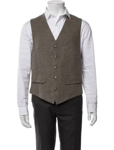 Pre-owned Pendleton Virgin Wool Tweed Pattern Suit Vest In Grey/neutrals