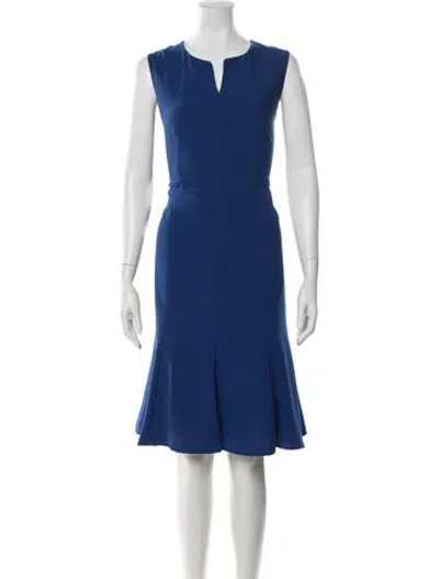Pre-owned Pendleton V-neck Knee-length Dress In Blue