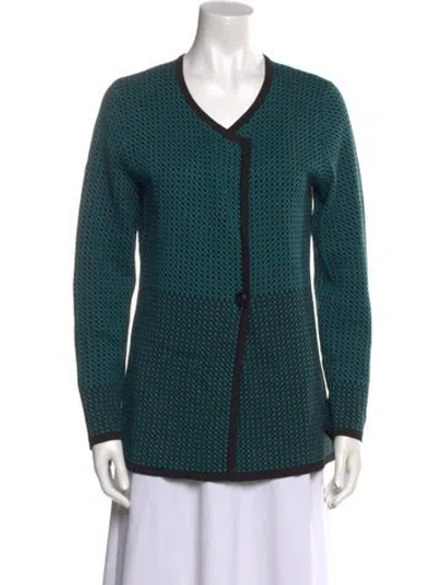 Pre-owned Pendleton V-neck Sweater In Green
