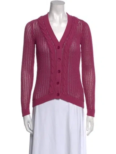 Pre-owned Pendleton V-neck Sweater In Pink