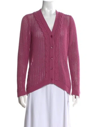 Pre-owned Pendleton V-neck Sweater In Pink