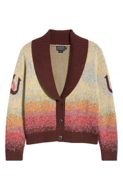Pendleton Western Scenic Shawl Collar Cardigan In Pink