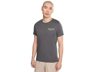 Pendleton Whisky Let'er Buck Graphic Tee Men's T Shirt Asphalt/ivory: Md In Gray