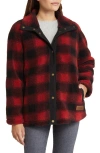 Pendleton Women's Windom Stand-collar Plaid Jacket In Red/black Buffalo