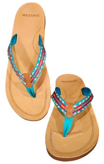 Pendleton Women's Carico Lake Thong Sandal In Turquoise In Multi