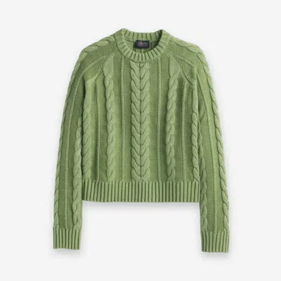 Pendleton Women's Cotton Cable Sweater In Spruce In Green