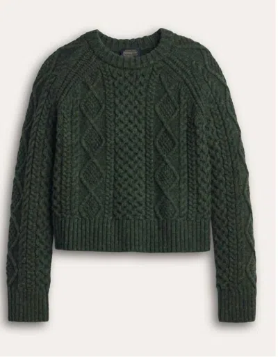 Pendleton Women's Fisherman Wool Cable Sweater In Green