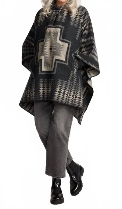 Pendleton Women's Harding Wool Poncho In Black