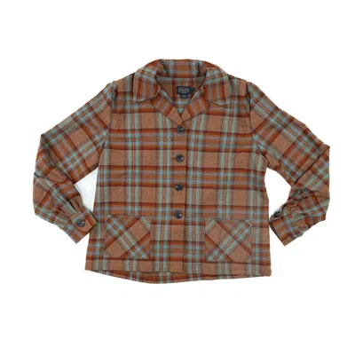 Pendleton Women's Original '49er Jacket In Brick Multi Plaid In Brown