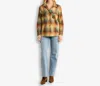 Pendleton Women's Plaid Cropped Shirt In Gold/green Ombre In Multi