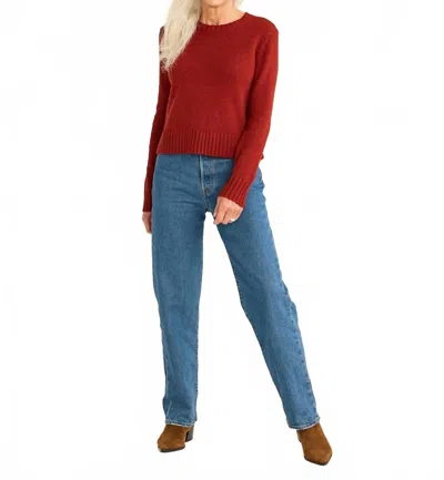 Pendleton Women's Shetland Crewneck Sweater In Chili Red In Burgundy