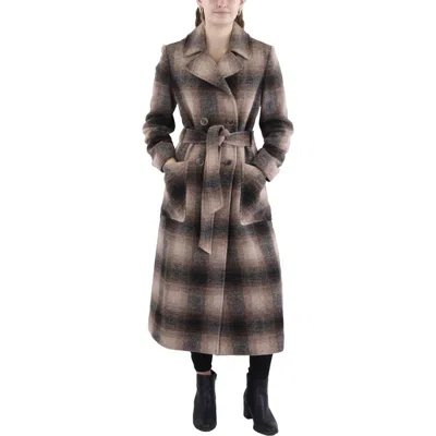 Pendleton Womens Double Breasted Long Wool Coat In Multi