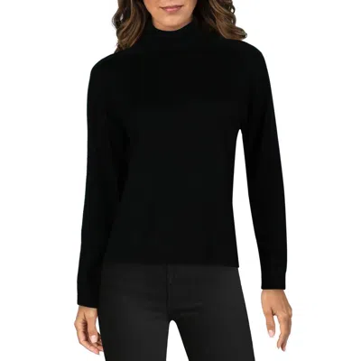 Pendleton Womens Ribbed Trim Merino Wool Mock Turtleneck Sweater