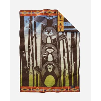Pendleton Woodland Neighbors Crib Blanket In Green,brown