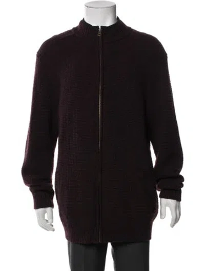 Pre-owned Pendleton Wool Bomber Jacket In Burgundy