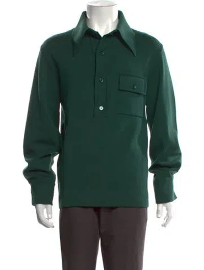 Pre-owned Pendleton Wool Collar Pullover In Green