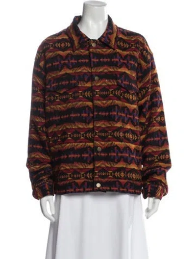 Pre-owned Pendleton Wool Patterned Jacket In Red