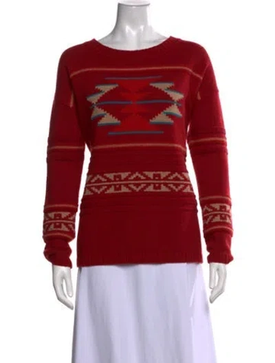 Pre-owned Pendleton Wool Patterned Sweater In Red