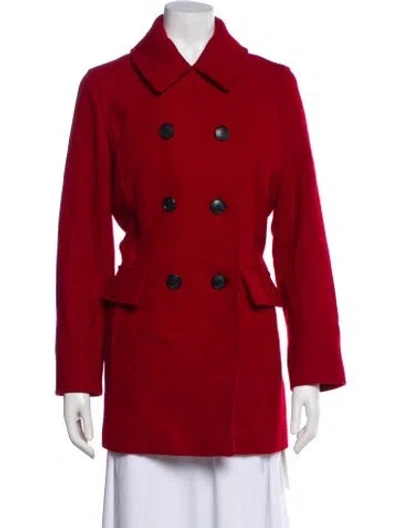 Pre-owned Pendleton Wool Peacoat In Burgundy