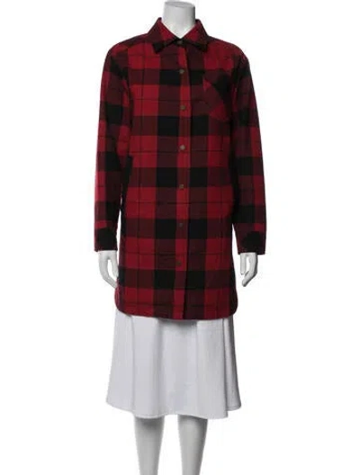 Pre-owned Pendleton Wool Plaid Print Jacket In Red