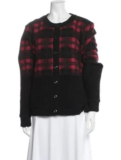 Pre-owned Pendleton Wool Plaid Print Sweater In Gray