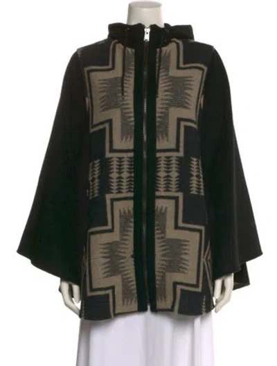 Pre-owned Pendleton Wool Printed Sweater In Black