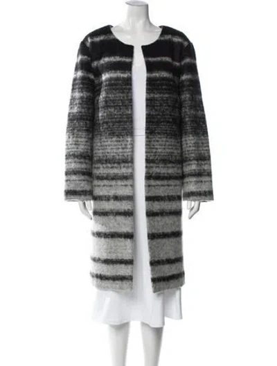 Pre-owned Pendleton Wool Striped Coat In Black