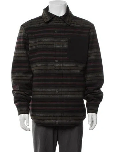 Pre-owned Pendleton Wool Striped Jacket In Black
