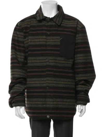 Pre-owned Pendleton Wool Striped Jacket In Green