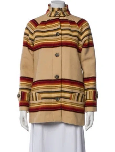 Pre-owned Pendleton Wool Striped Jacket In Neutral