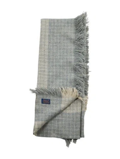 Pre-owned Pendleton Wool Throw Blanket In Neutral
