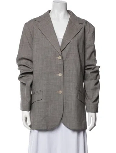 Pre-owned Pendleton Wool Tweed Pattern Blazer In Grey