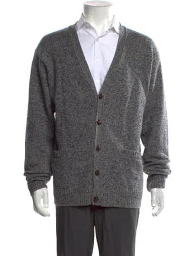 Pre-owned Pendleton Wool Tweed Pattern Cardigan In Blue