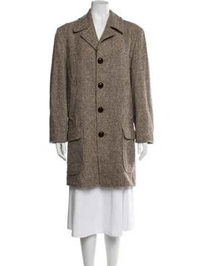 Pre-owned Pendleton Wool Tweed Pattern Coat In Brown