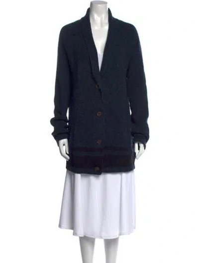 Pre-owned Pendleton Wool V-neck Sweater In Blue