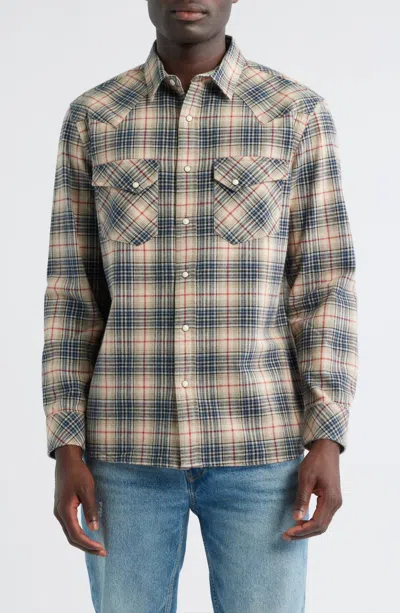 Pendleton Wyatt Snap-up Shirt In Natural Multi Plaid