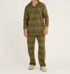 Pendleton Yakima Stripe Flannel Pajama Set In Ombre Stripe Olive In Multi
