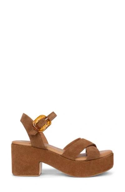 Penelope Chilvers Bella Ankle Strap Platform Sandal In Brown